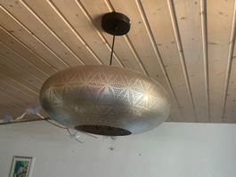 Deckenlampe Metall silberfarben mit Lochmuster