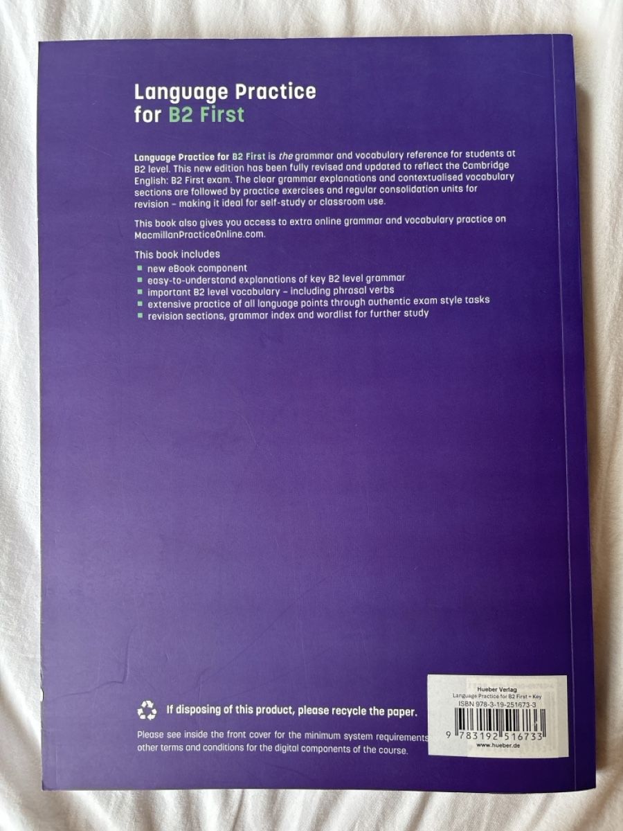 Libri: Language Practice B2 First, English Grammar & Vocabulary – Nuovo (secondo la descrizione) da  venduto da  1