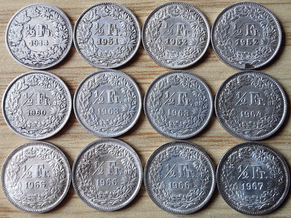 50 Rappen - 1914/1967 - Silberlot 12 Stück! (Gebraucht) in Münchenstein ...