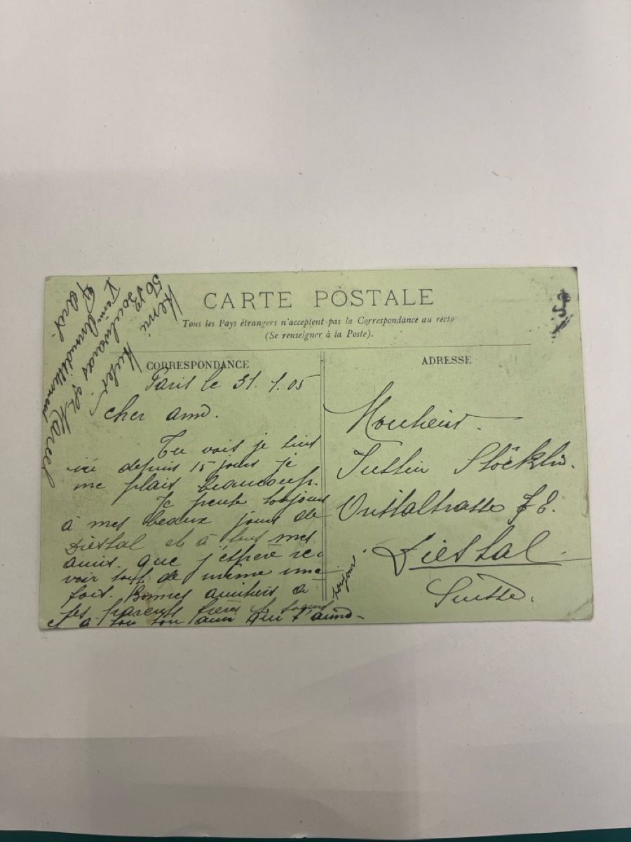 Cartoline postali: Historische Ansichtskarte aus Paris, Frankreich, 1908 – Usato da Muttenz venduto da Totkel 1
