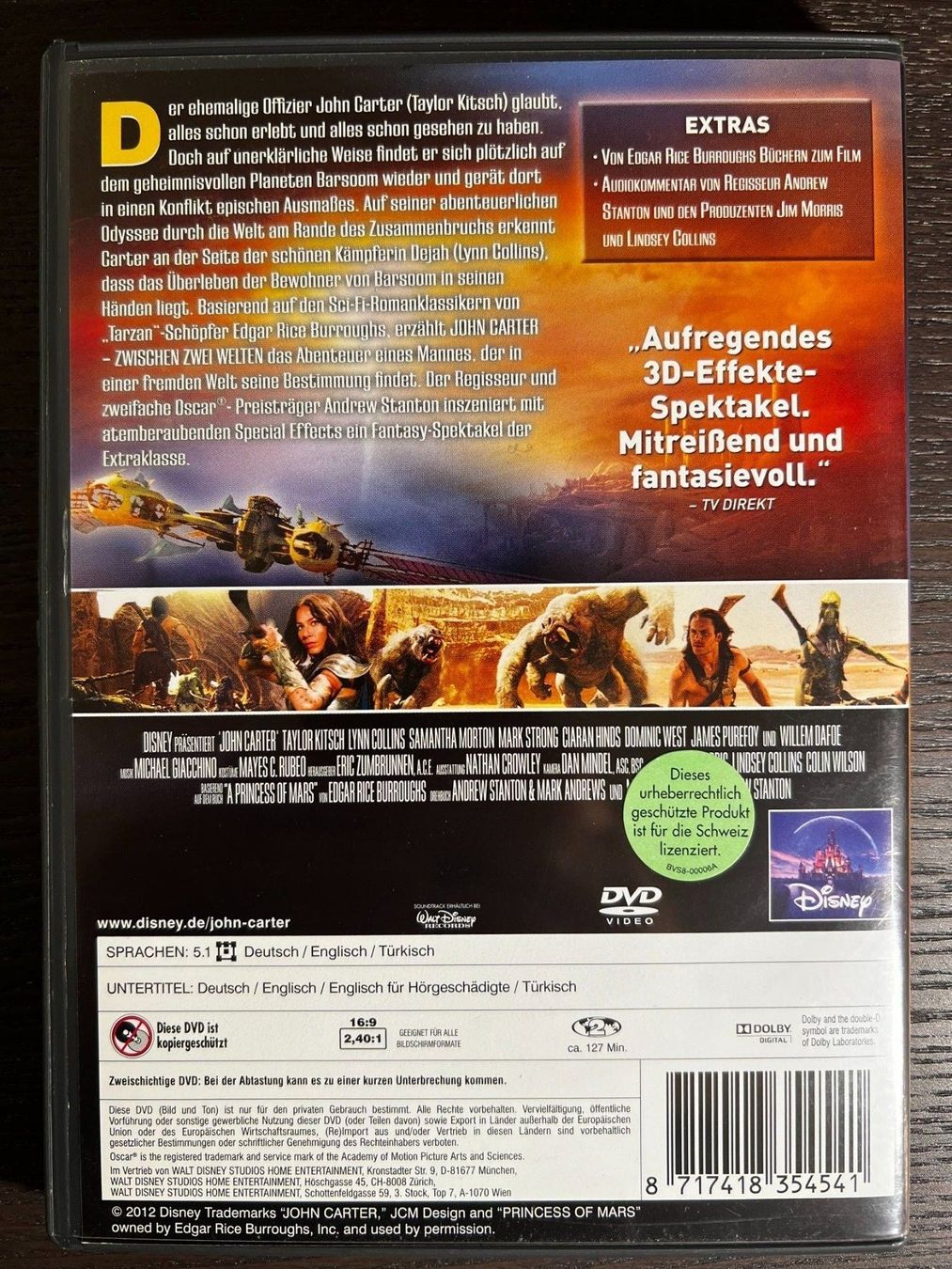 Tutti i DVDs: John Carter - Zwischen zwei Welten – Usato da Zürich venduto da FilmFreunde 1