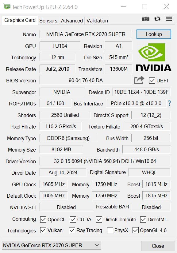 Nvidia Cartes graphiques: KFA2 RTX 2070 SUPER 8GB – D'occasion à Meilen par speedliq 6