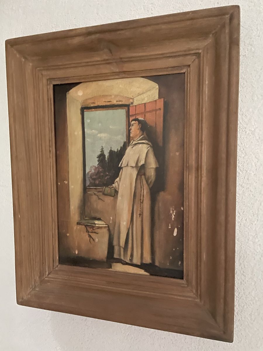 Gemälde: Huile ancienne moine encadrée bois  – Gebraucht aus Lamboing von christopheO 2