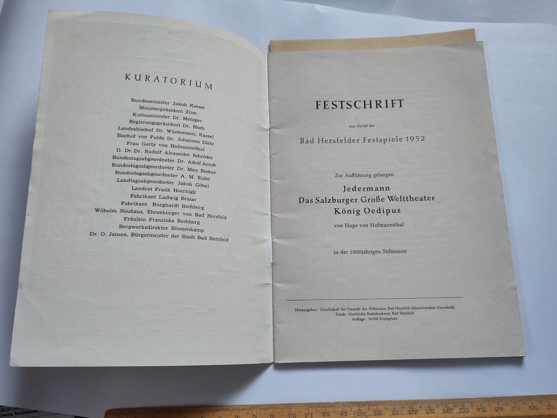 Riviste & Magazine: Festspiele Bad Hersfeld 1952 Programmheft – Usato da Schaffhausen venduto da RolfMeister 1