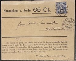 Briefumschlag mit Stempel und Adresse, 29.XI.96
