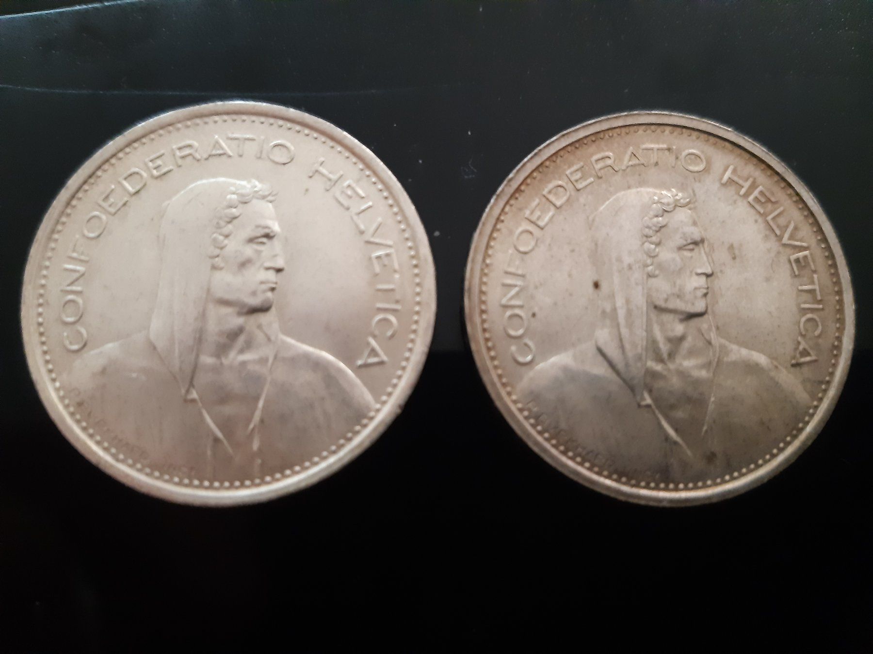 Metalli preziosi: Schweiz, 2 x  5 Fr. 1967+1969, Erh.s.scan – Usato da Caslano venduto da Enrico15