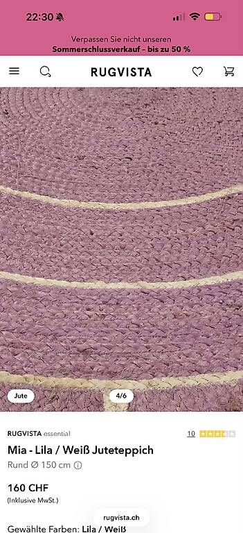 Tapis: Teppich Rugvista neu Jute – D'occasion à Niederhasli par des_f82m 1