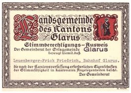 Stimmberechtigungs-Ausweis Landsgemeinde