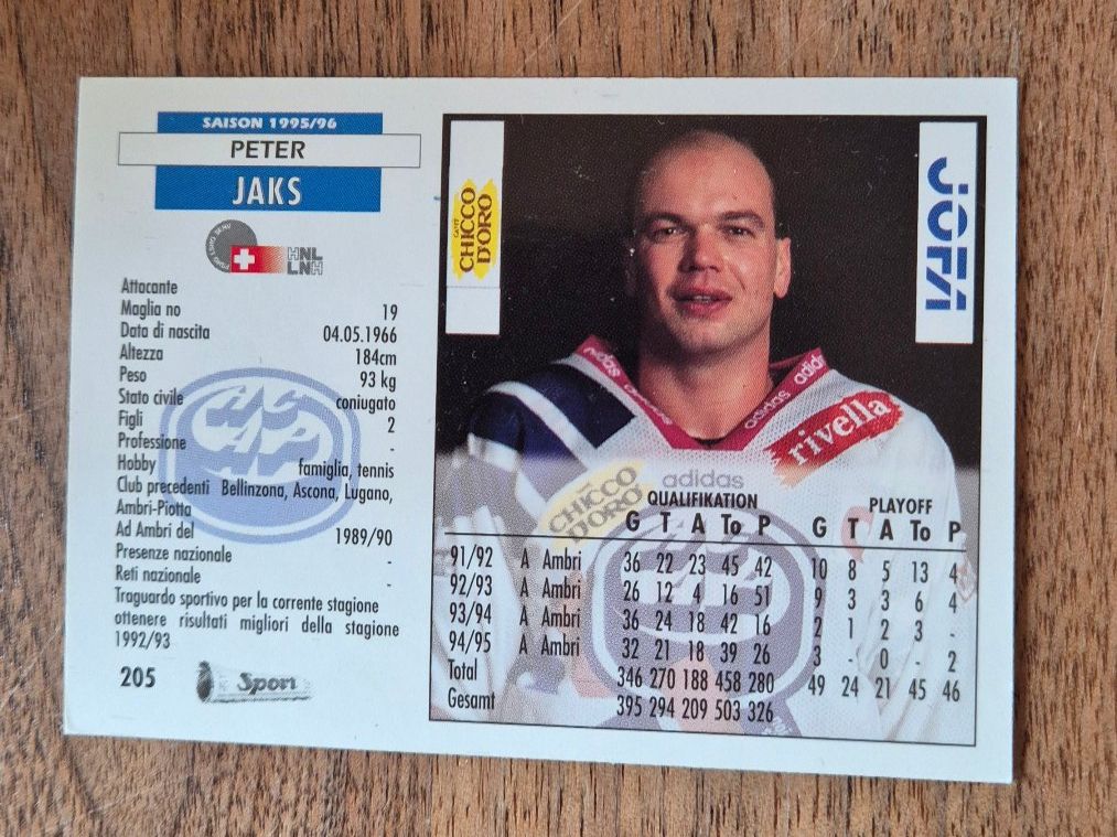 Carte collezionabili: Peter Jaks / HCAP Saison 95/96 – Usato da Wasen im Emmental venduto da asstaehli 1