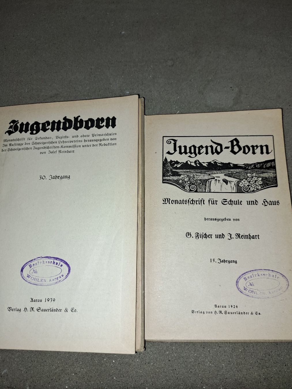 Libri: Jugendborn 1924 & 1939, alte Schweizer Schulbücher,  – Usato da Kölliken venduto da Upcycling-by-Mc-TAM 1