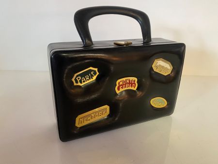 Prestige schwarze Vintage Handtasche Kalbsleder