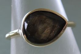 LUCAS JACK vergoldeter Silber 925 Fingerring mit Labradorit