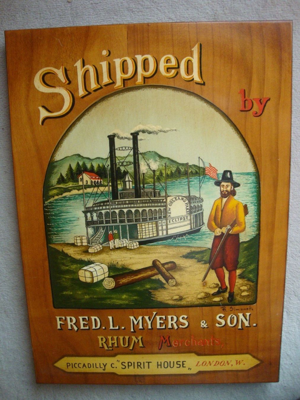 Insegne: PUB - WERBETAFEL "SHIPPED BY..." – Nuovo (secondo la descrizione) da Moosseedorf venduto da haro01