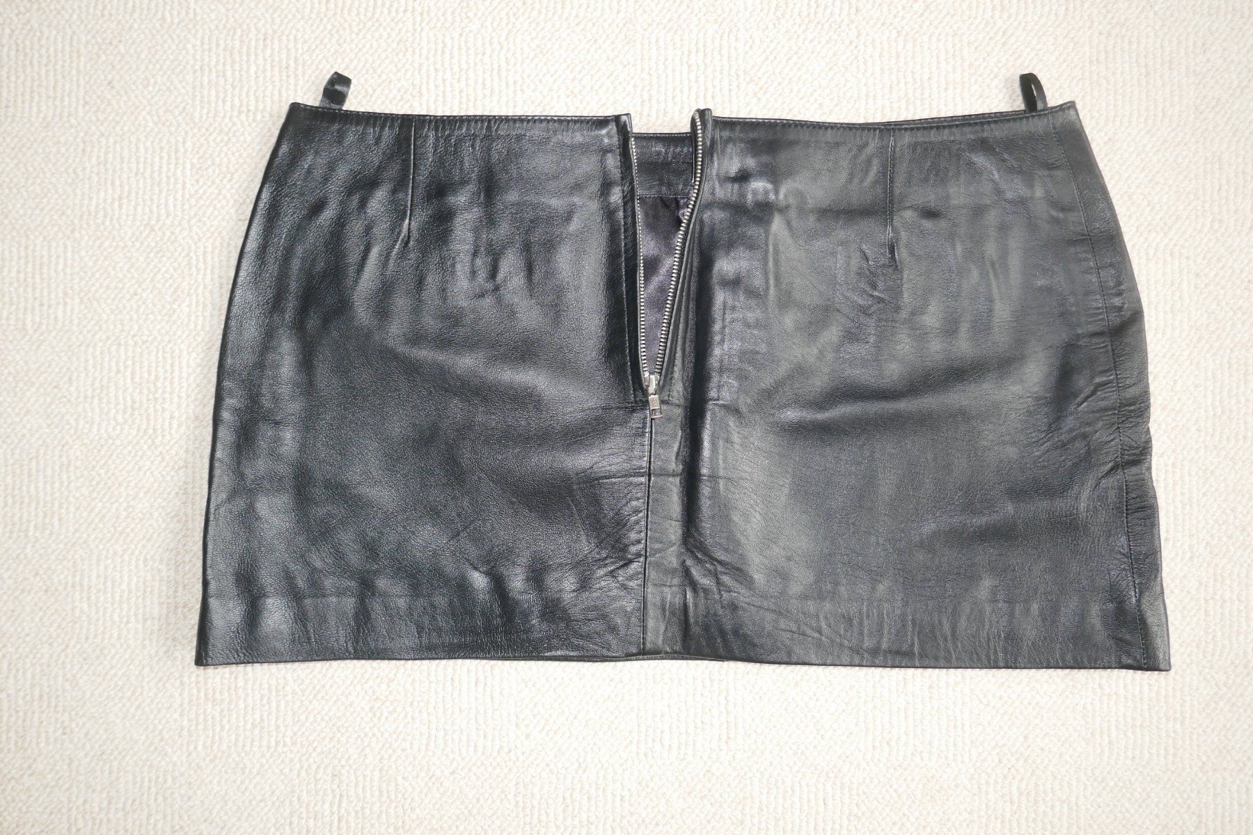 Gonne: SeXy Echt- Leather Mini Rock Gr. 44/ 46 – Nuovo e nell'imballaggio originale da Hinwil venduto da 4you66 2