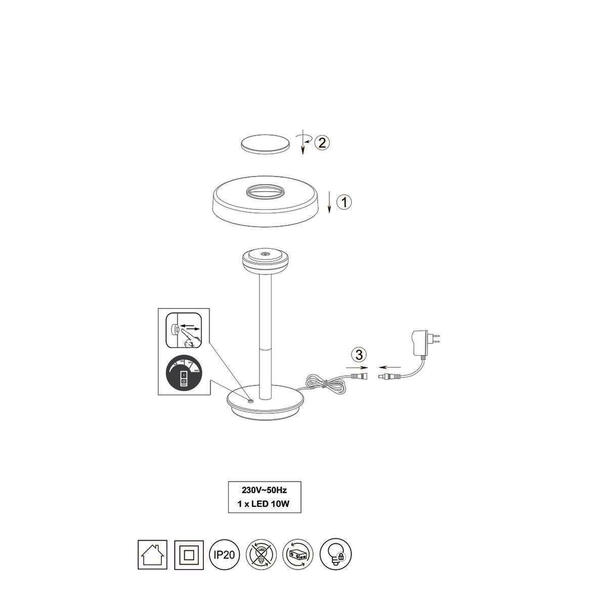 Lampade: LED Tischleuchte, Schwarz, 35 cm Höhe – Nuovo (secondo la descrizione) da Kreuzlingen venduto da Smart-Light 6
