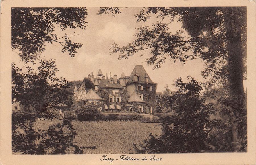Cartoline postali: Jussy, Château du Crest, circulée 1923 – Usato da Frauenfeld venduto da POML