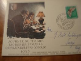 Karte Tag der Briefmarke 1953, gelaufen