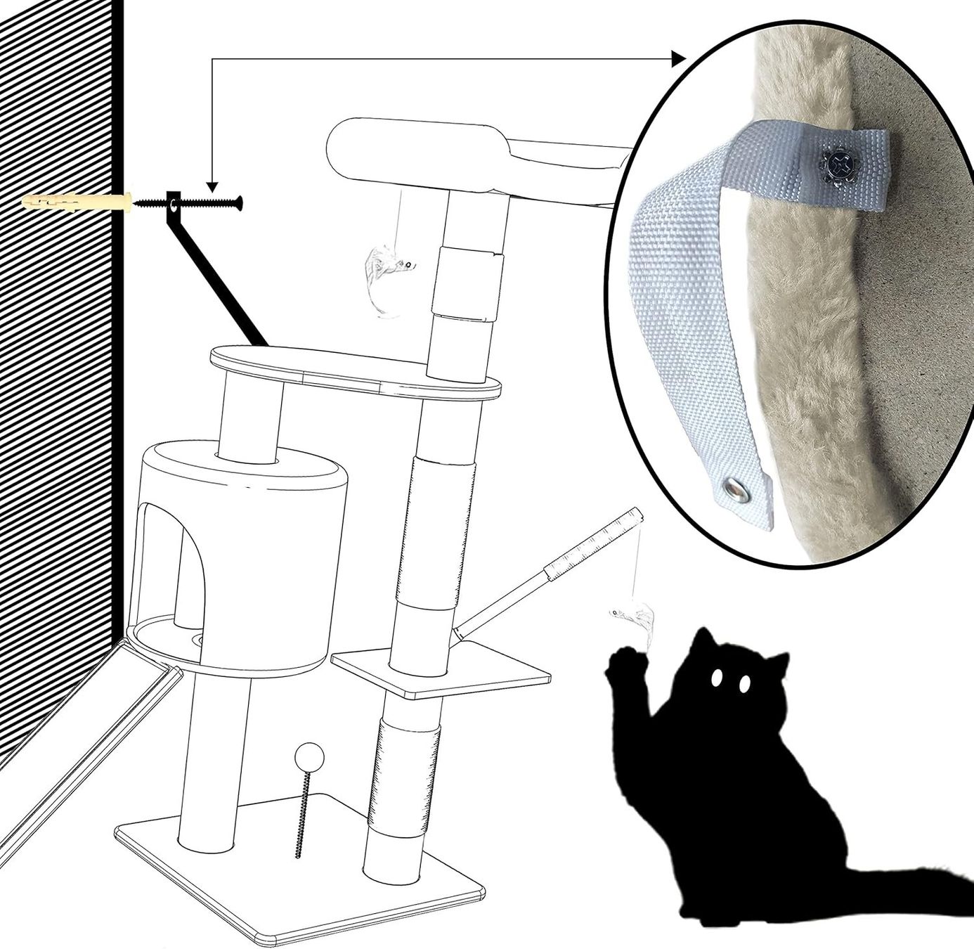 Tiragraffi: Kratzbaum Katzenbaum Stabiler Kletterbaum 115cm – Nuovo e nell'imballaggio originale da Genève venduto da Top-Trend 5