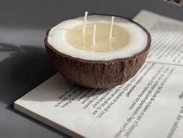 Handgefertigte Kokosnuss-Kerze