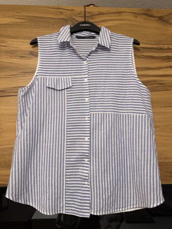 Zara Bluse, Grösse L, blau/weiss gestreift, Top Zustand.