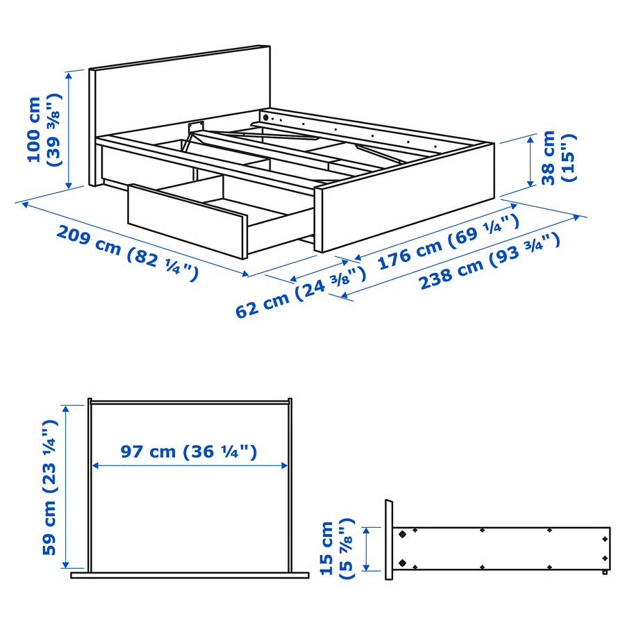 Ikea Betten: Malm Bed Frame 160x200 - like new – Gebraucht aus Affoltern am Albis von rah_hjh5 4