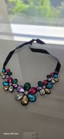 Statement Kette bunt – grosse Strass Steine / Party Schmuck