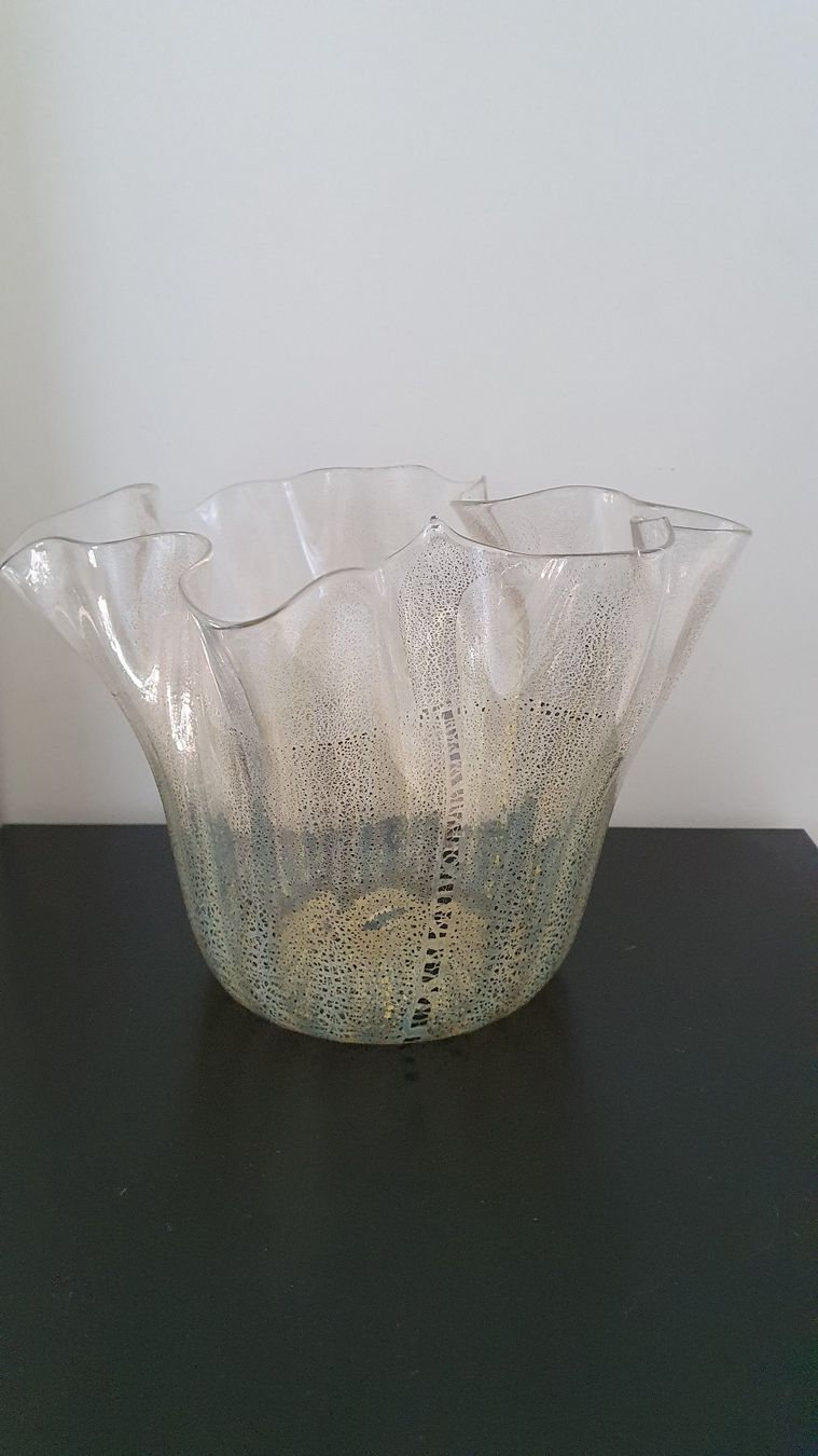 Venini Vasen & Gefässe: Murano Glasvase mit Echtgoldglimmer/Design: Iris Venini – Gebraucht aus Glattfelden von sessa123