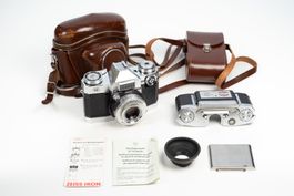 Zeiss Ikon Contaflex Set mit Zoll Unterlagen