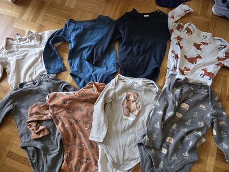 ultra süsse langarm bodies Baby Jungen mit Bär Fuchs Gr 80