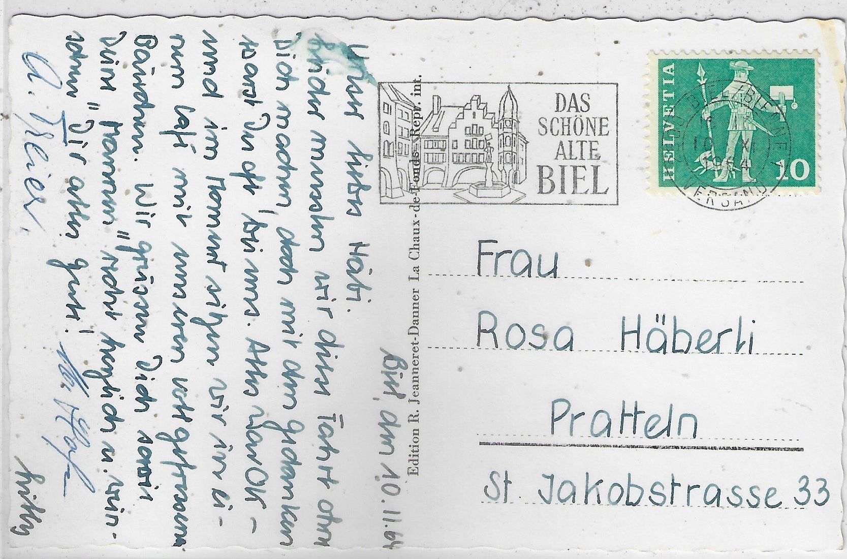 Ansichtskarten: Biel-Bienne - Kirche – Gebraucht aus Ettingen von Kartenplanet 1