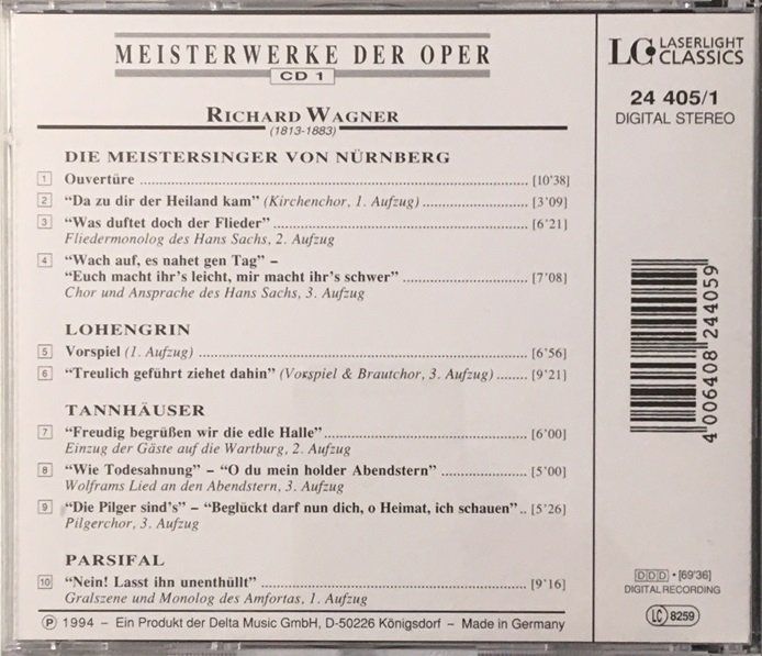 CD: Wagner - Meisterwerke der Oper (2 CDs) – Usato da Grüningen venduto da azulblanco 3