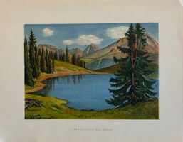 E.E. Schlatter, Farblithographie, Prätschsee in Arosa