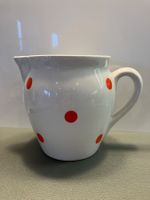 50er 60er Vintage Milch Krug weiss mit Punkten 1L, 14.5 cm