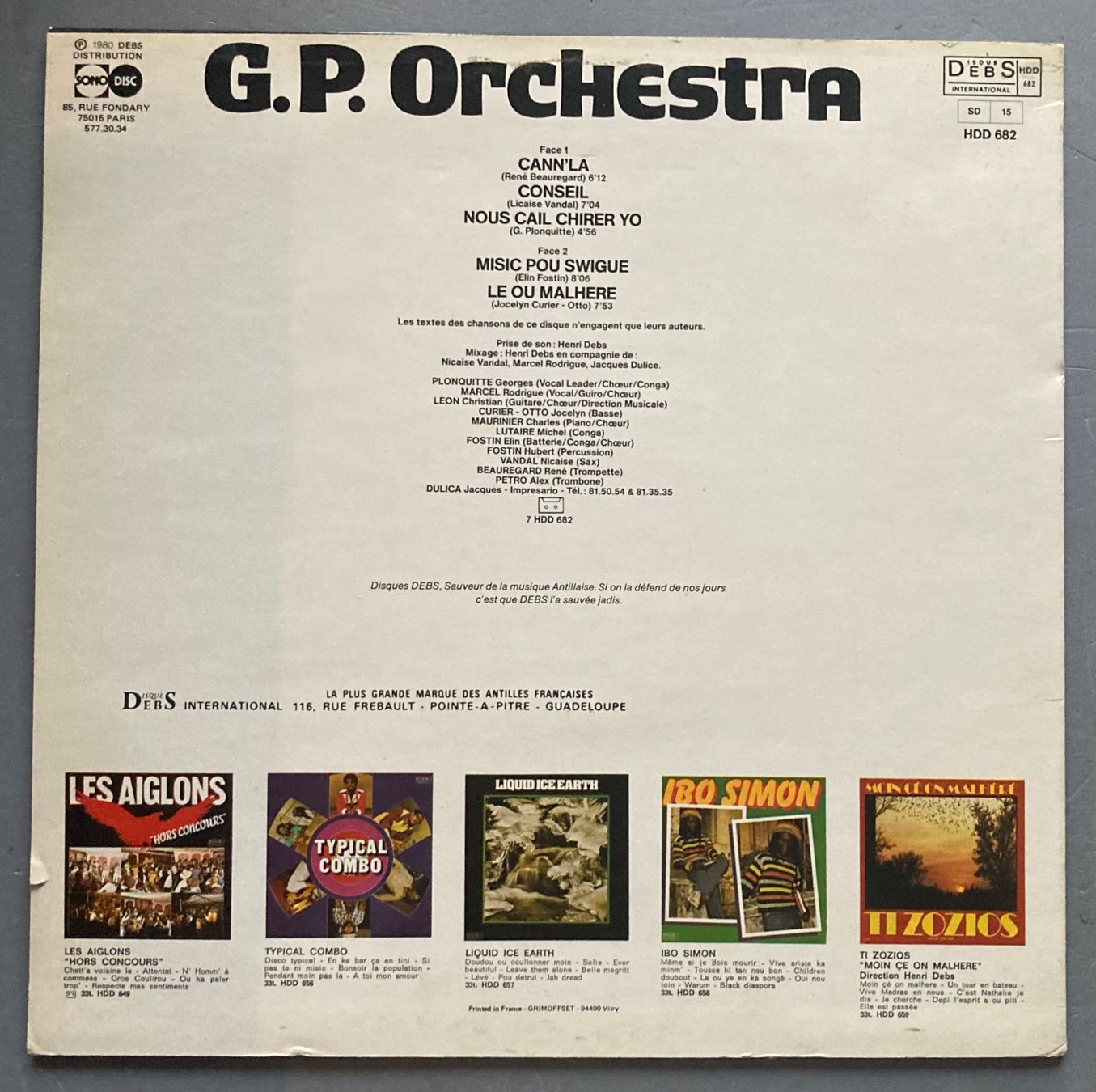 Dischi in vinile: G.P. ORCHESTRA - G.P. ORCHESTRA – Usato da Poliez-Pittet venduto da Newtown-Records 1