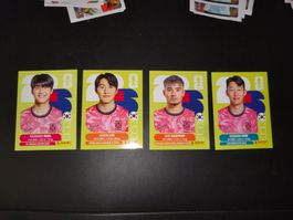 🇰🇷 4x Panini Team Südkorea - KOR 6,12,15,18