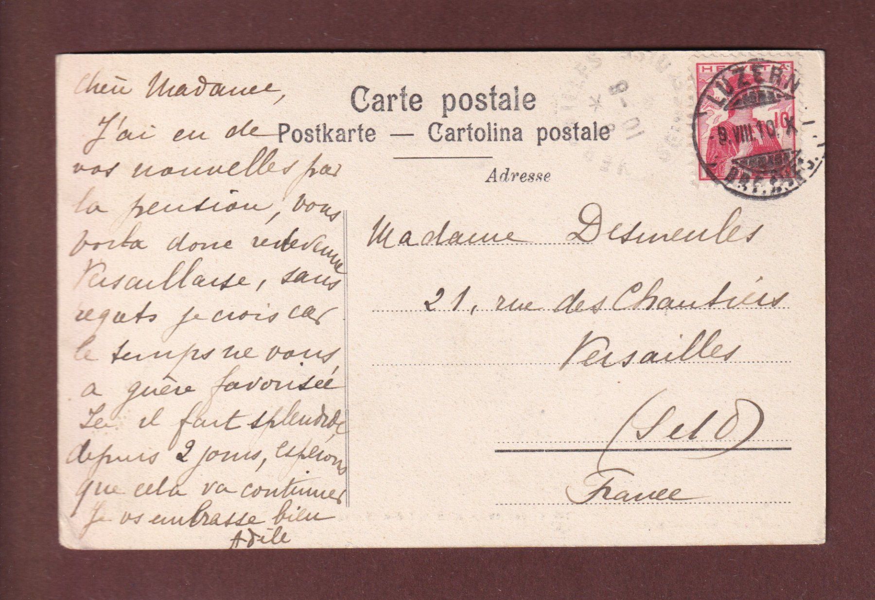 Ansichtskarten: LUZERN - Pilatus - 1910 – Gebraucht aus Pully von nicecards-shop 1