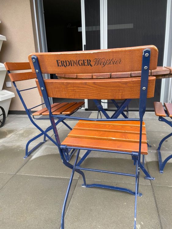 Biergartenstühle und Tisch Erdinger Weissbier Kaufen auf Ricardo