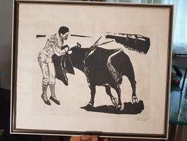 Original Grafik Stierkampf (Tauromaquia) 1967 - Handsigniert