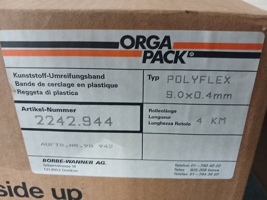 Altro per stoccaggio & trasporto: ORGA-PACK POLYFLEX Kunststoff-Umreifungsband 9x0.4mm – Nuovo (secondo la descrizione) da Zell venduto da lustenberger88
