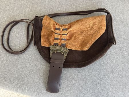 Umhängetasche Leder braun mit Schnallenverschluss gebraucht