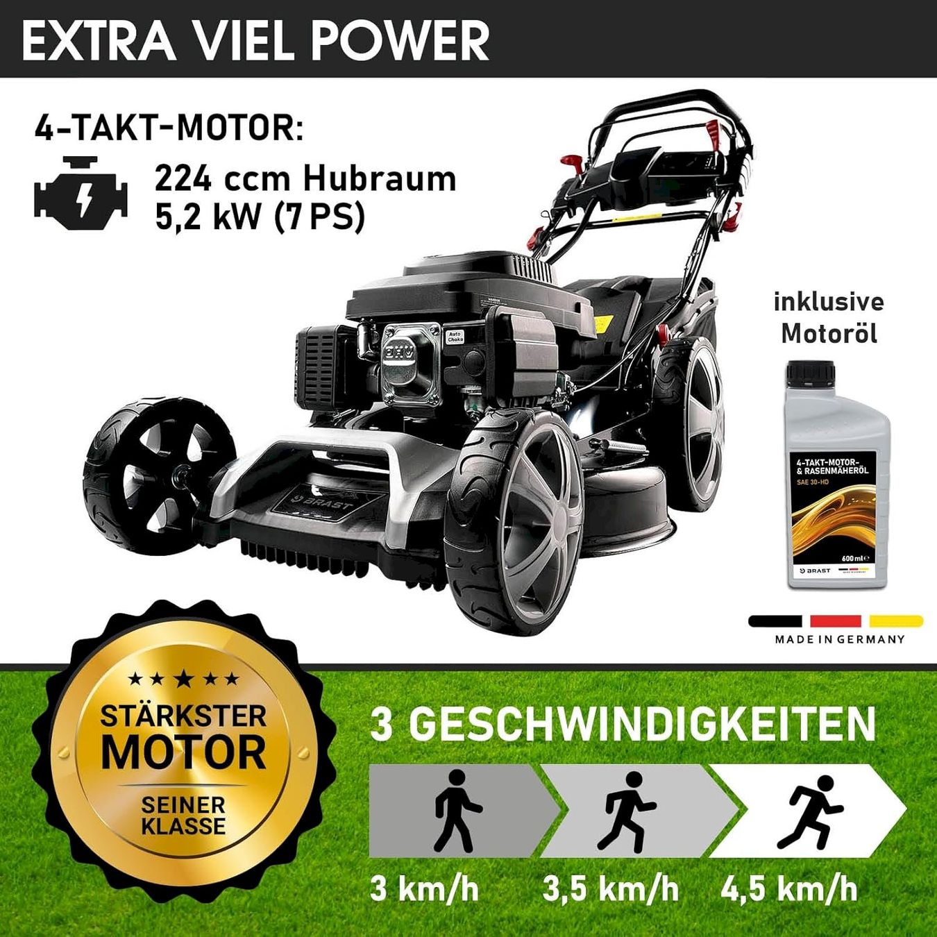 Rasenmäher: BRAST 22224 E-START SPEED Rasenmäher – Neu und originalverpackt aus Bottighofen von zaap 2
