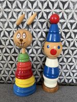 Lot de deux jouets en bois empilables état correct