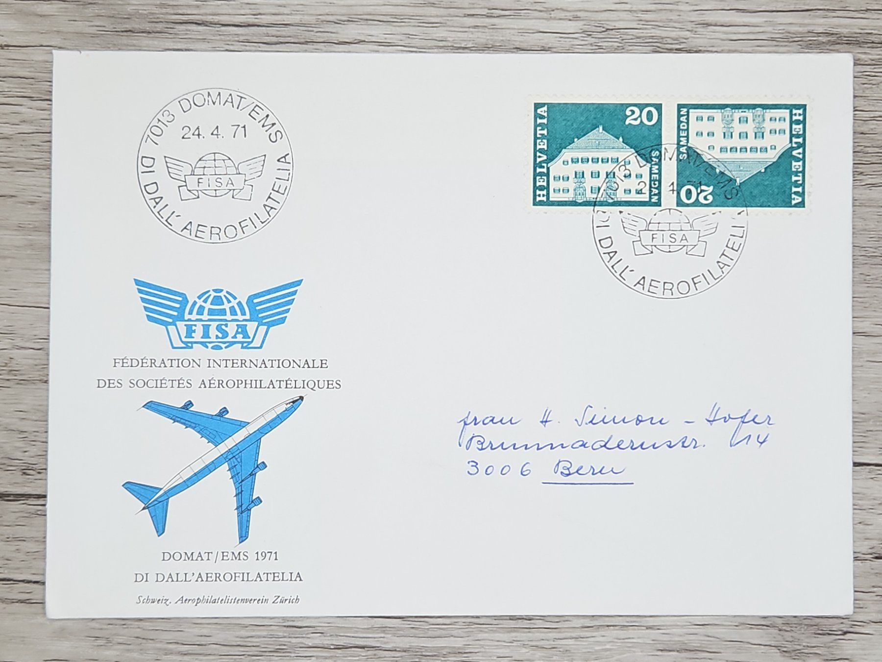Tutti i francobolli: CL17 Enveloppe + Timbre Suisse 1971 – Usato da Cousset venduto da Patrick_Collections
