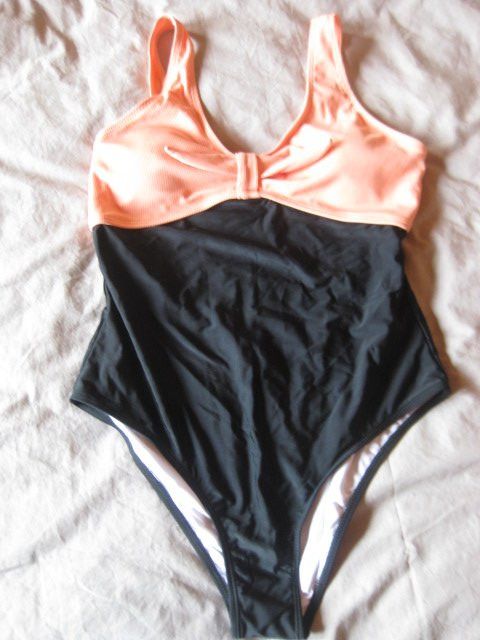 Tankini Badekleid Bademode Schwarz Türkis Bedruckt Gr.42 NEU 940606