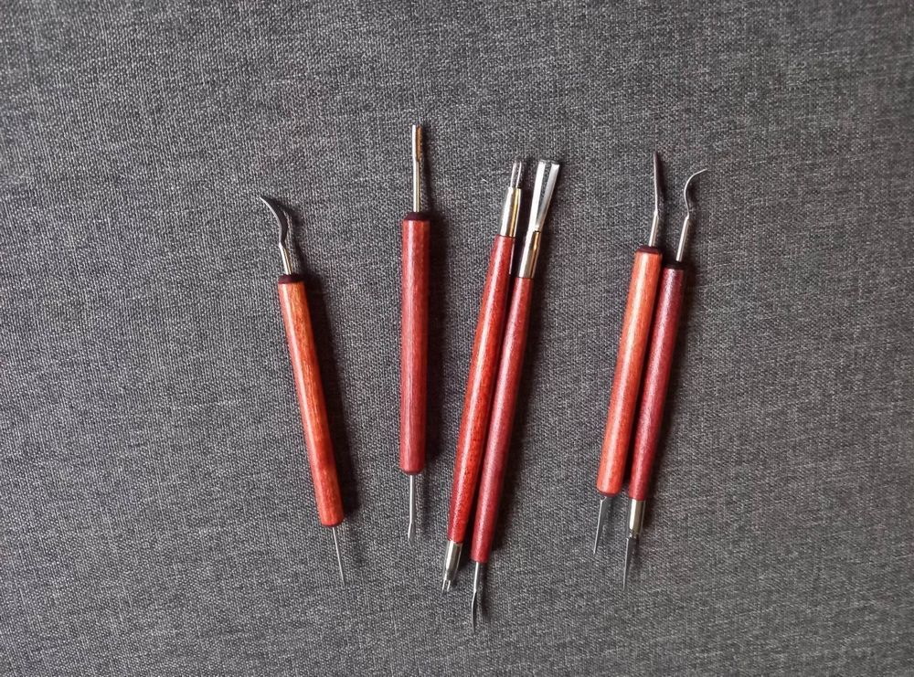 4er Set Töpferwerkzeuge Mit Holzgriff – Runde Lochschneider Aus Edelstahl, Längen 13–20 Cm, Für Ton & Keramik