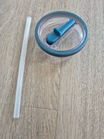Trinkbecher Deckel mit Strohhalm in Petrol