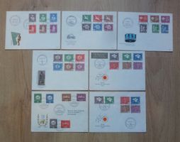 7 gute FDC von Aemtermarken 1955 - 1958