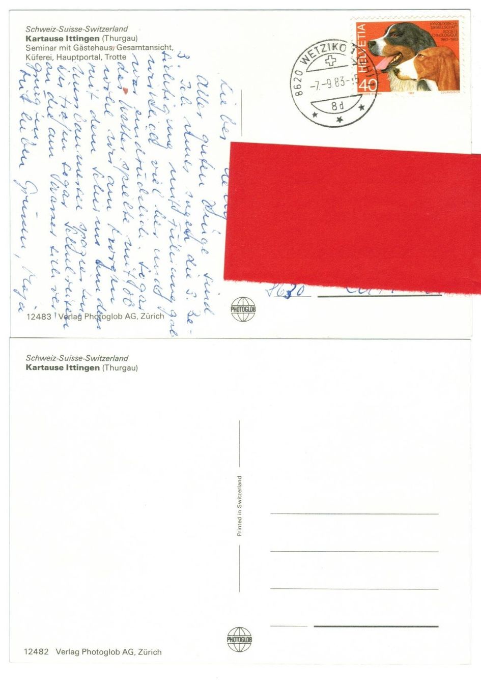 Cartoline postali: 2 AK Kartause Ittingen – Usato da Zürich venduto da Tolima194 1