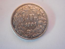 50 Rp. 1901 silber  ss+