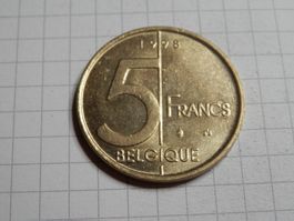 Belgien 5 Franken, 1998 Legende in französisch - "Belgique"
